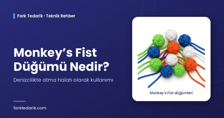 Monkey’s Fist düğümü nedir – renkli elde örülmüş Monkey’s Fist düğümleri, Fark Tedarik teknik rehber kapağı